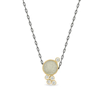 14k Yellow Gold with White Concrete