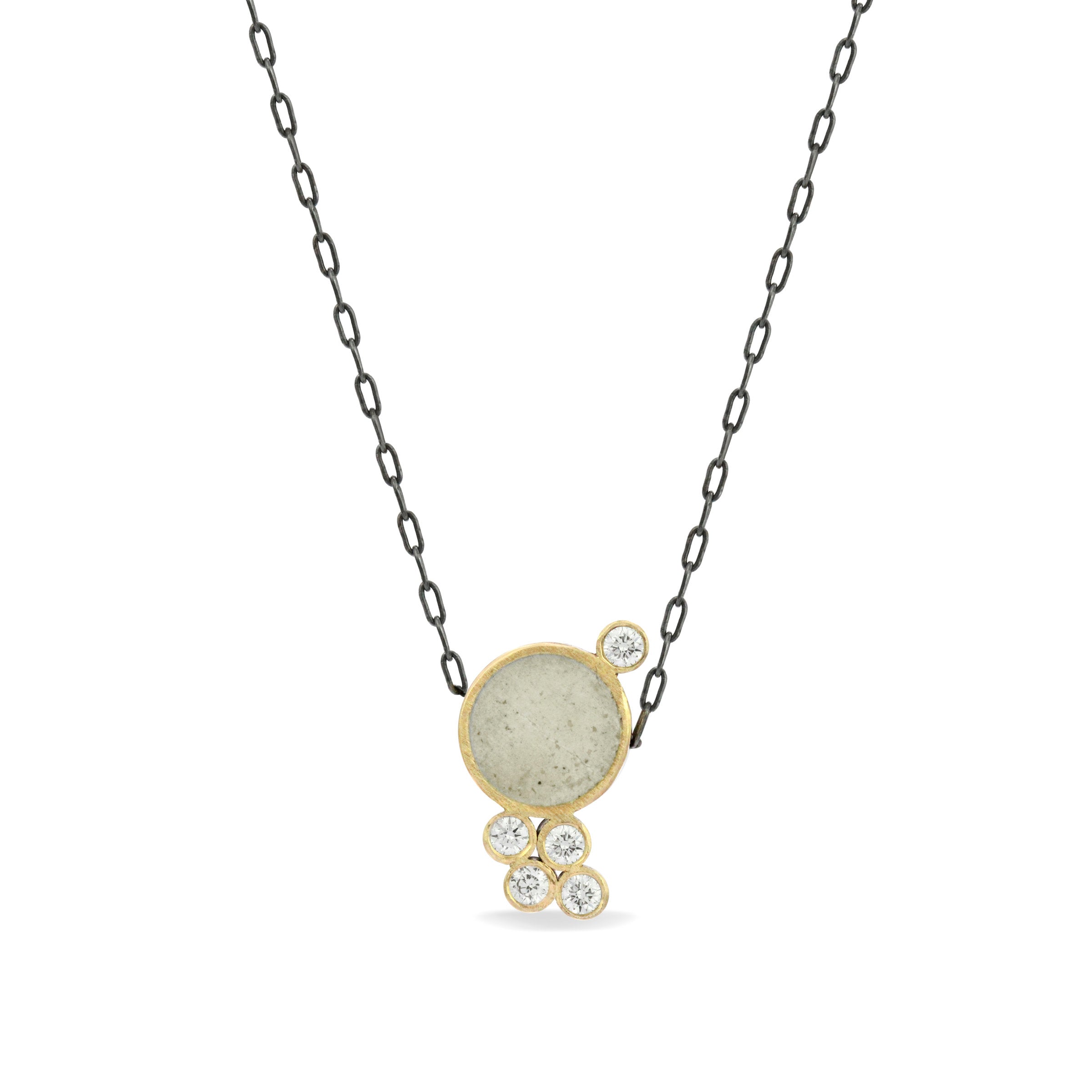 14k Yellow Gold with White Concrete