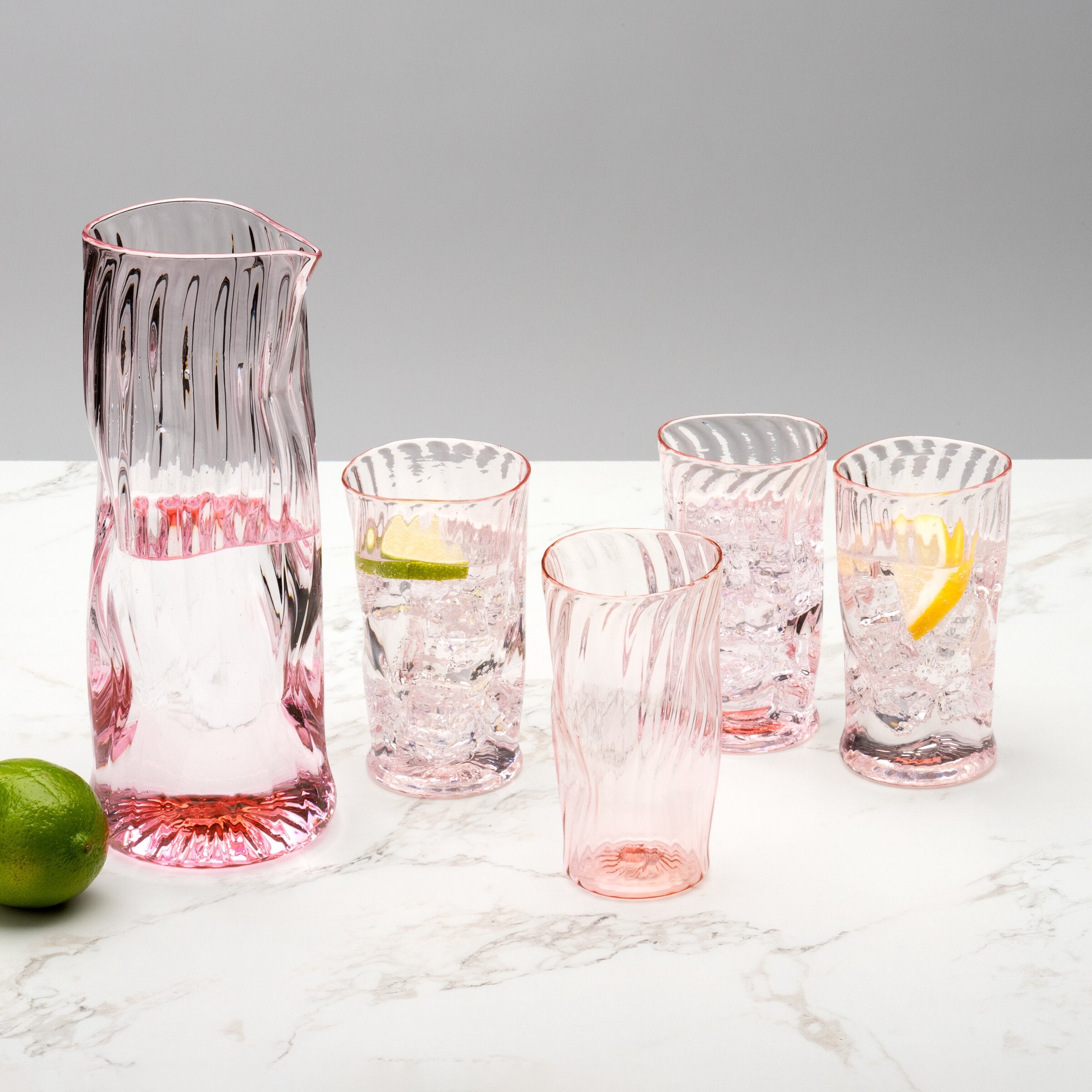 Cherry Blossom Pitcher and Set of Four Cups