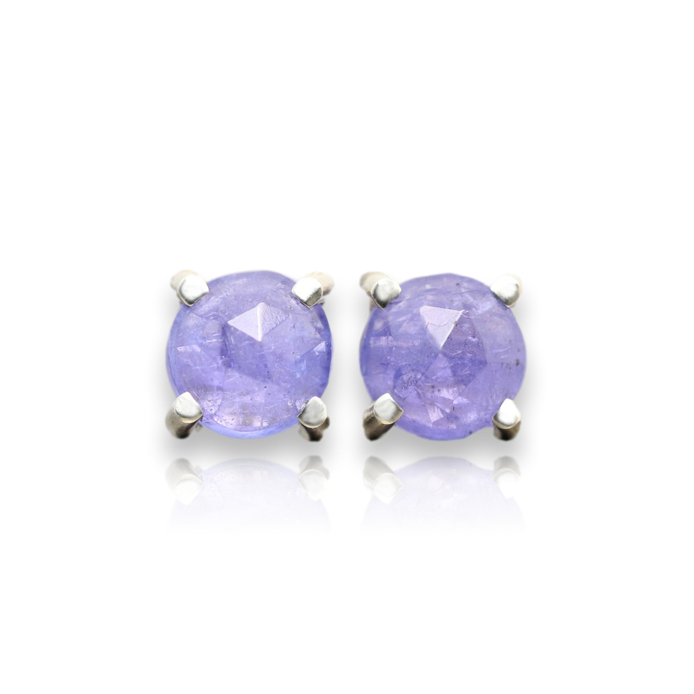 Rose Cut Tanzanite Stud Earrings