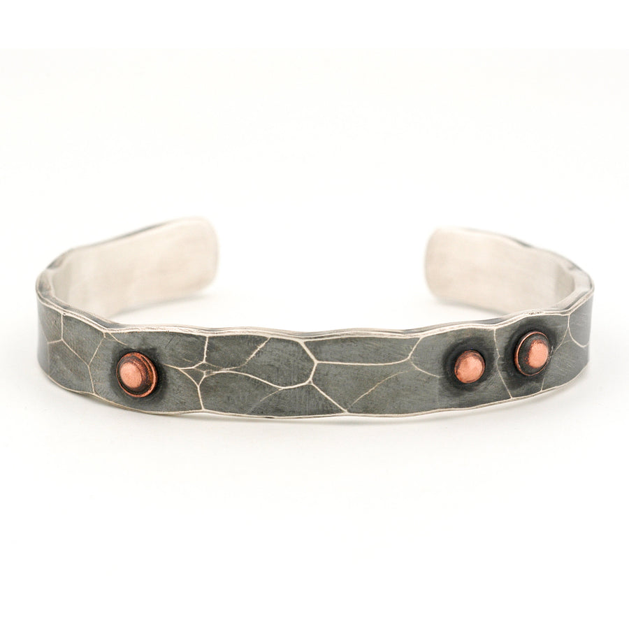 Forged Silver & Copper Rivets Cuff
