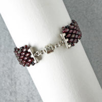 Picasso Red Bead-Woven Bracelet