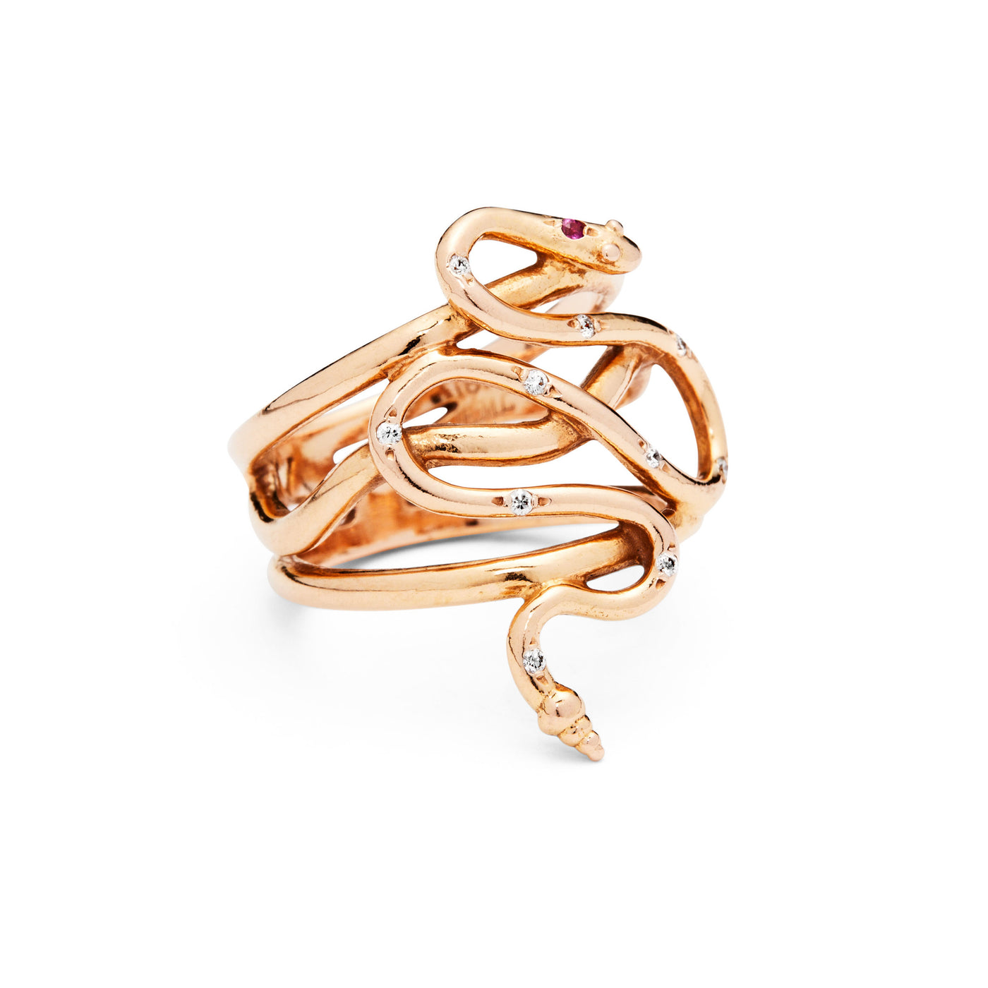 Rose Gold & Diamond Snake Ring