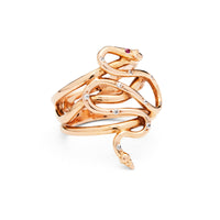Rose Gold & Diamond Snake Ring