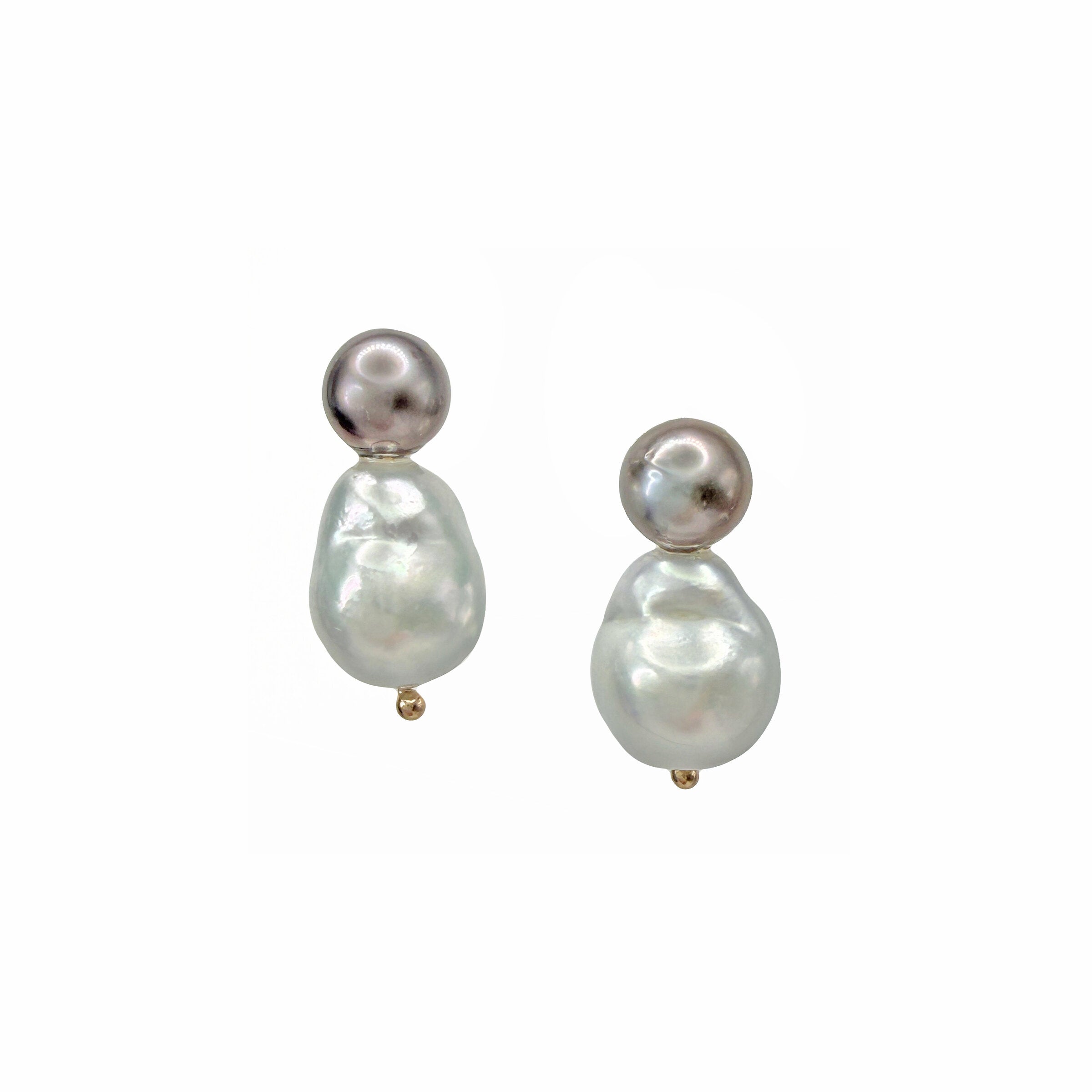 Baroque Akoya & Tahitian Pearl Earrings