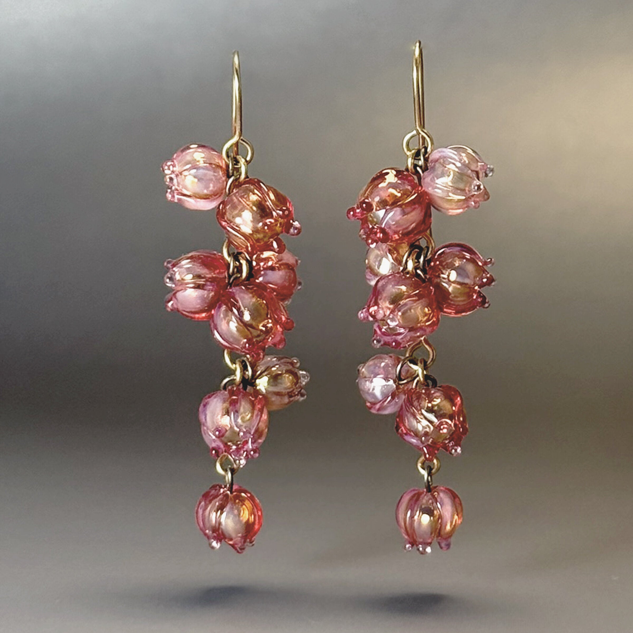 Dreamy Pink Flowers Earrings