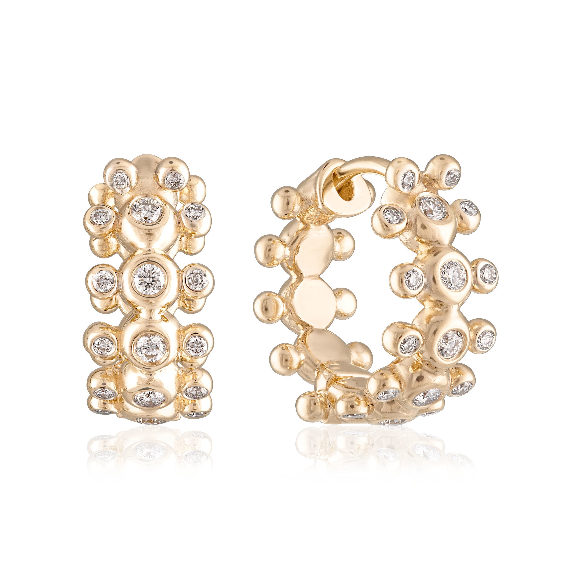 Caterpillar Diamond Huggie Earrings II