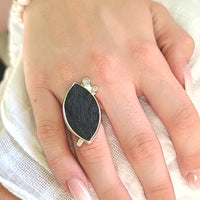 Natural Surface Black Onyx Ring