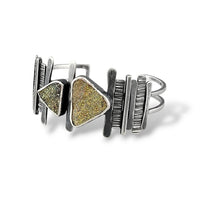 Rainbow Pyrite Hammered Cuff