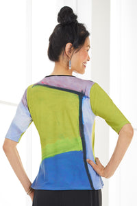 lime/blue brush, back view