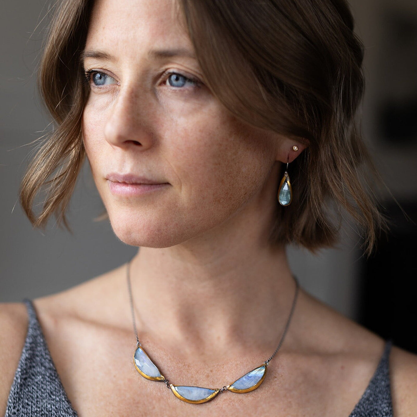 Long Teardrop Fold Earrings