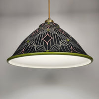 Petal and Line Porcelain Pendant