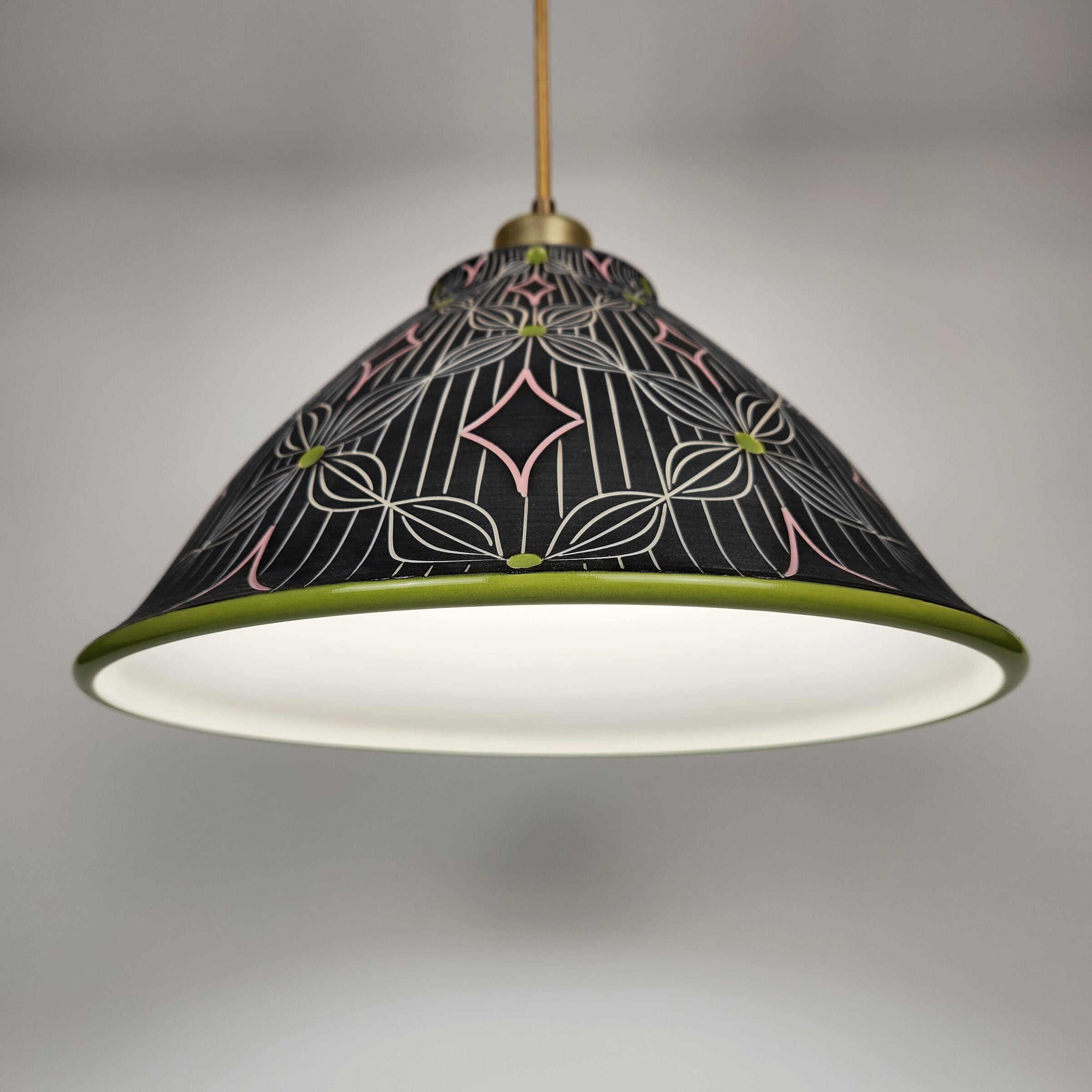 Petal and Line Porcelain Pendant