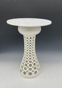 Pierced Stoneware and Marble End Table