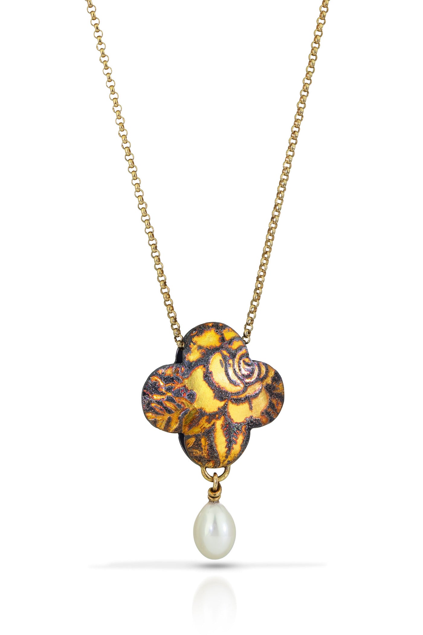 Rose Garden Quatrefoil Pendant