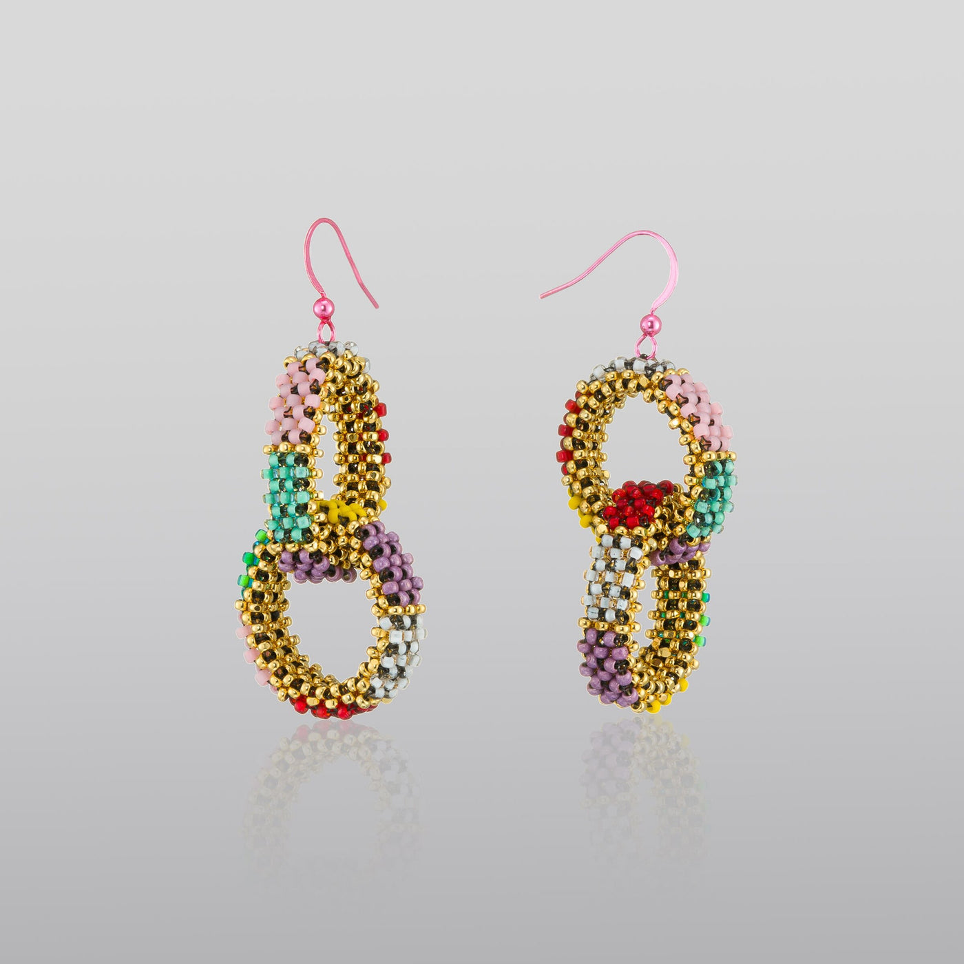 Harlequin Double Chain Earrings