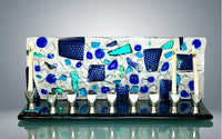 Blue Mosaic Menorah