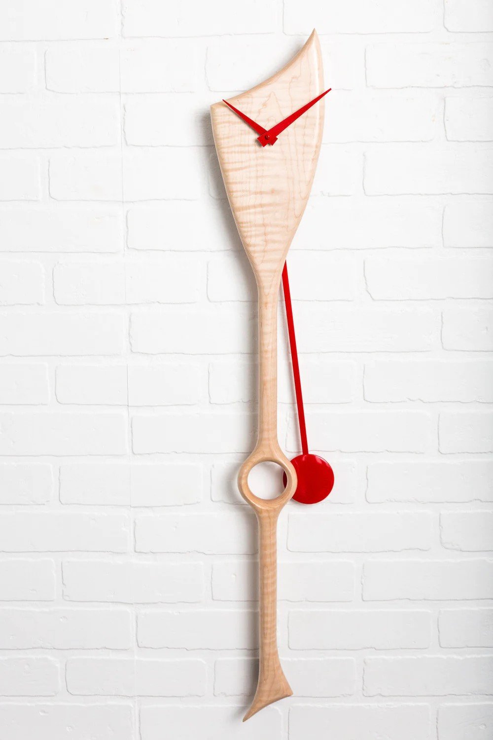 Tiger Maple Hole Pendulum Clock