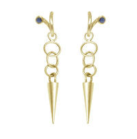 18k Gold Earrings, 18k Gold Spike Charms