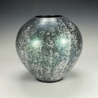 Raku Jar with Green Blush