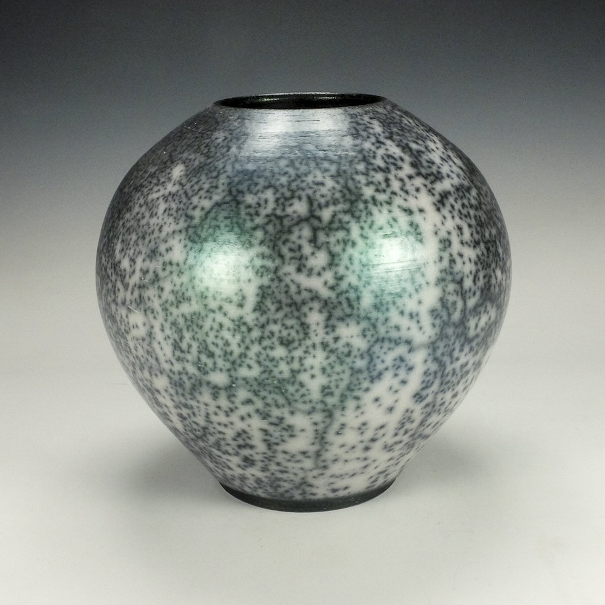 Raku Jar with Green Blush