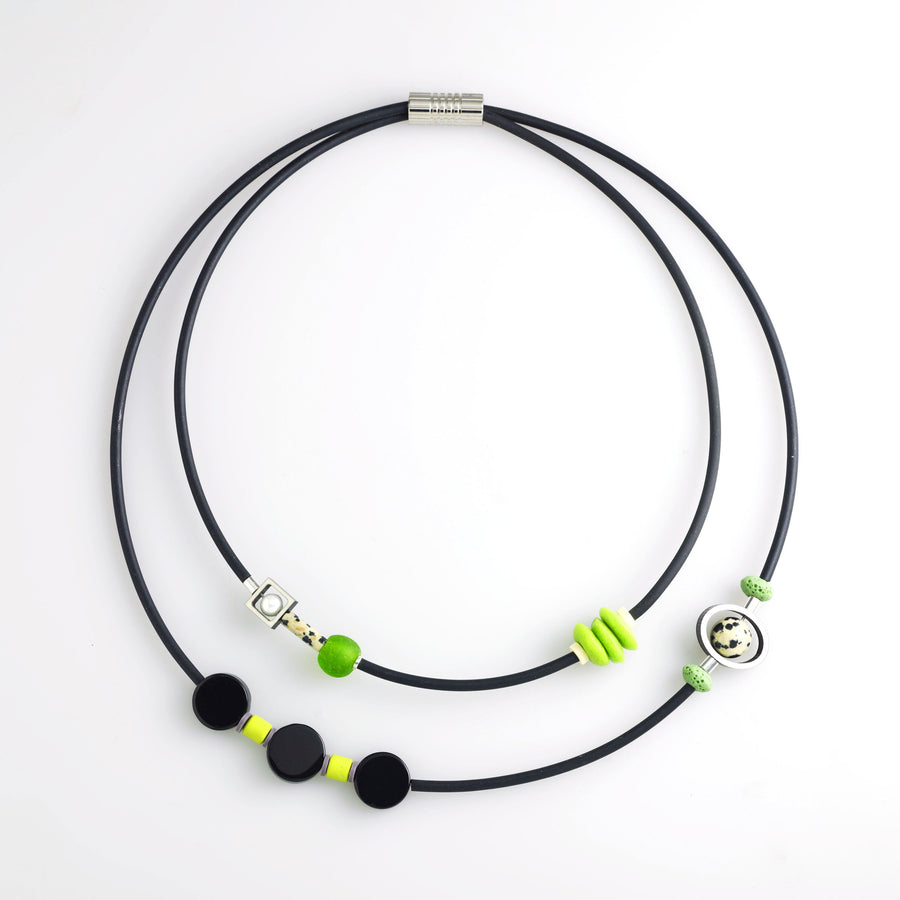 Green Double Wrap Necklace