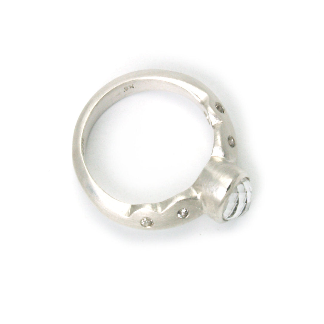 Scallop Ring with Arkansas Quartz