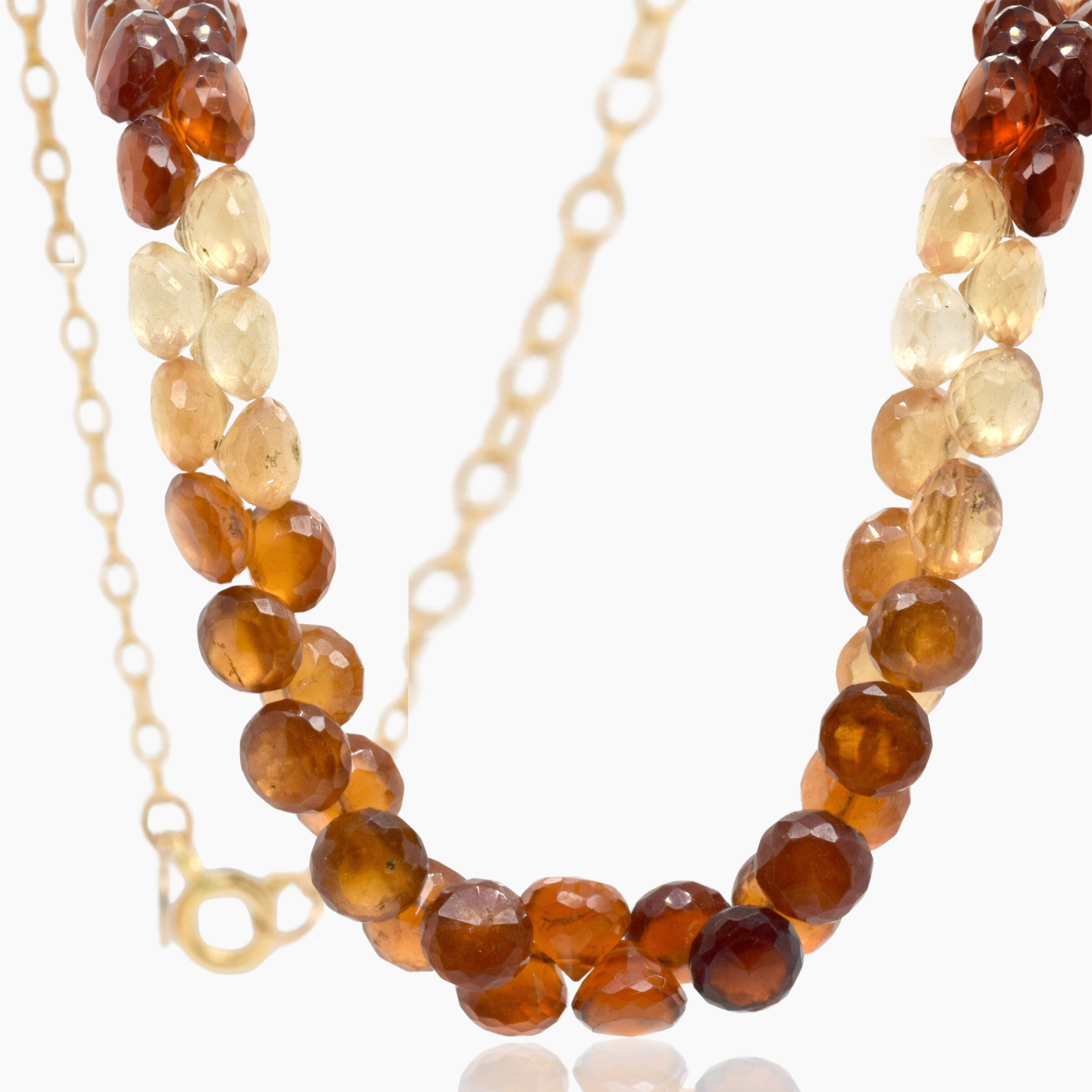 Hessonite Garnet Gold Necklace