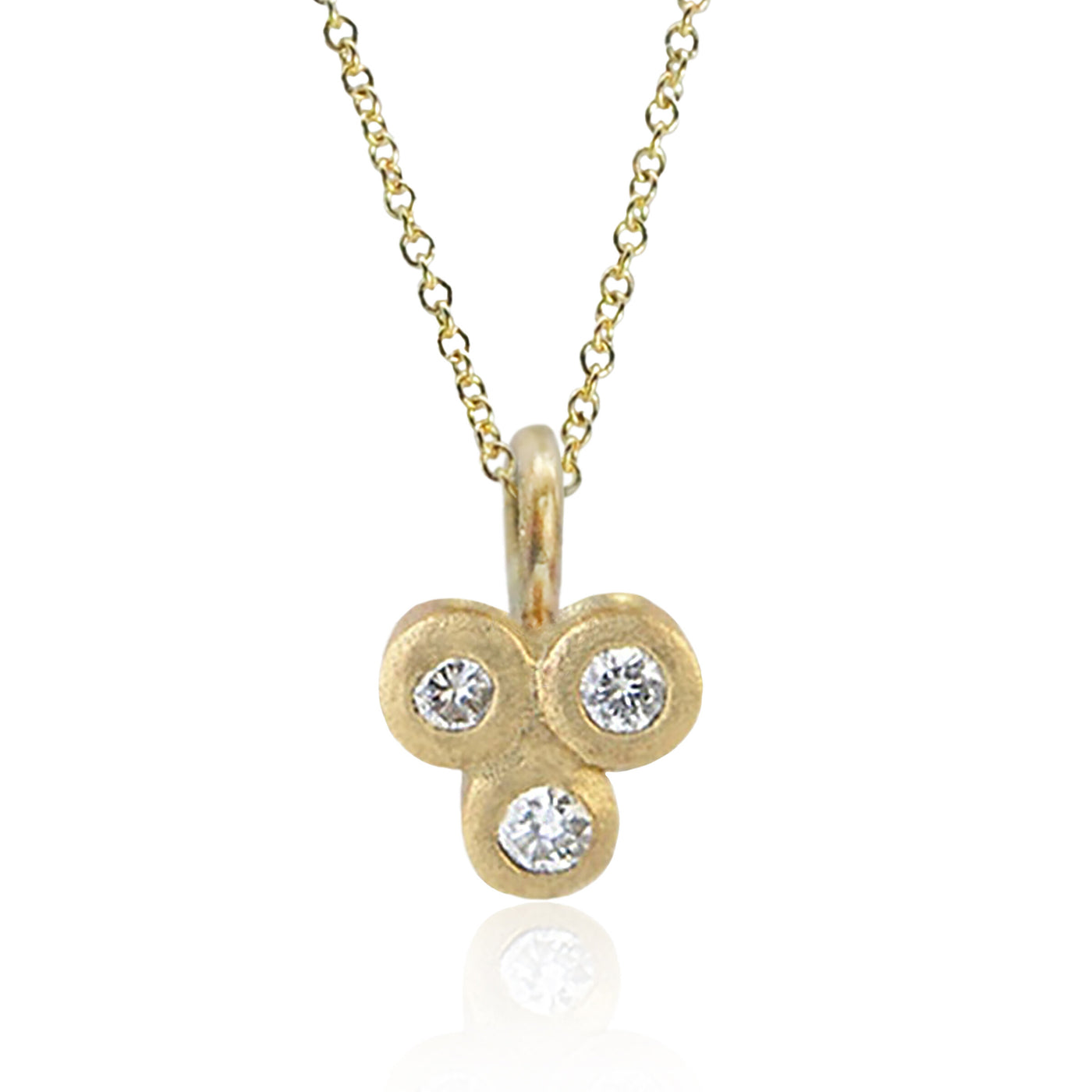Tri-Diamond Charm Necklace