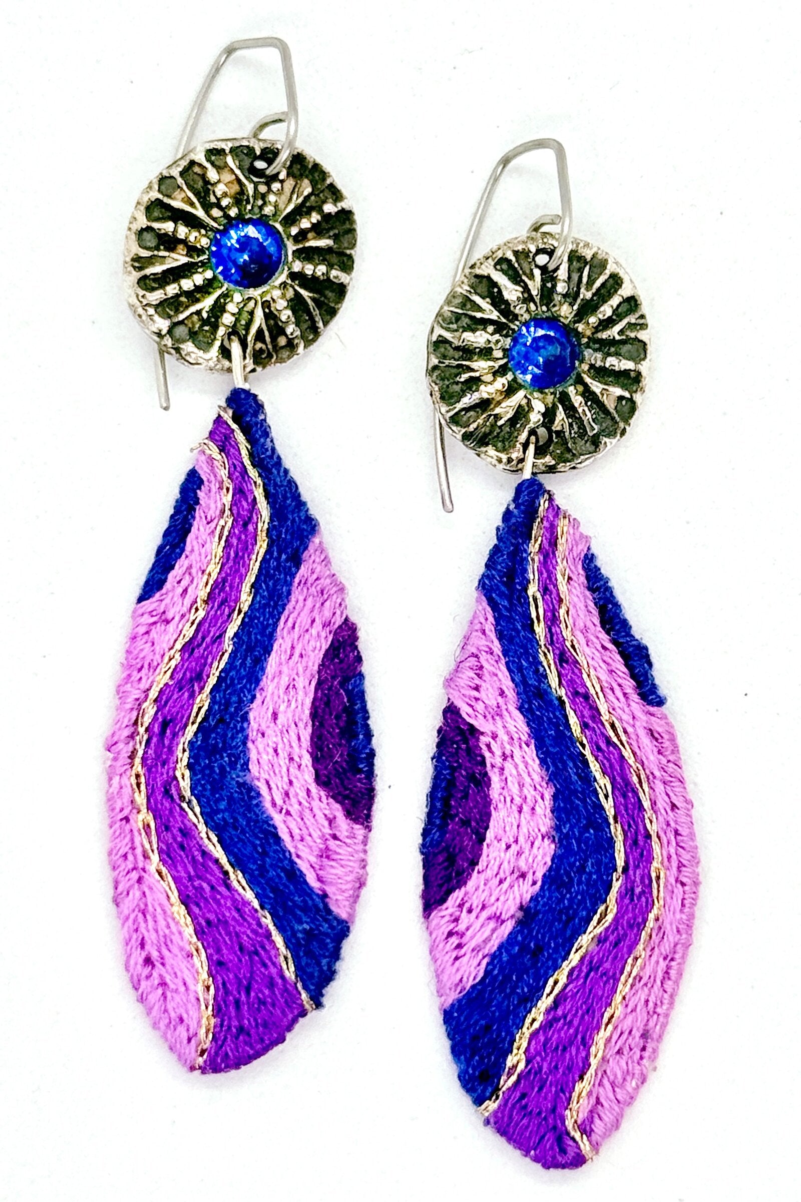Purple Stripes Earrings