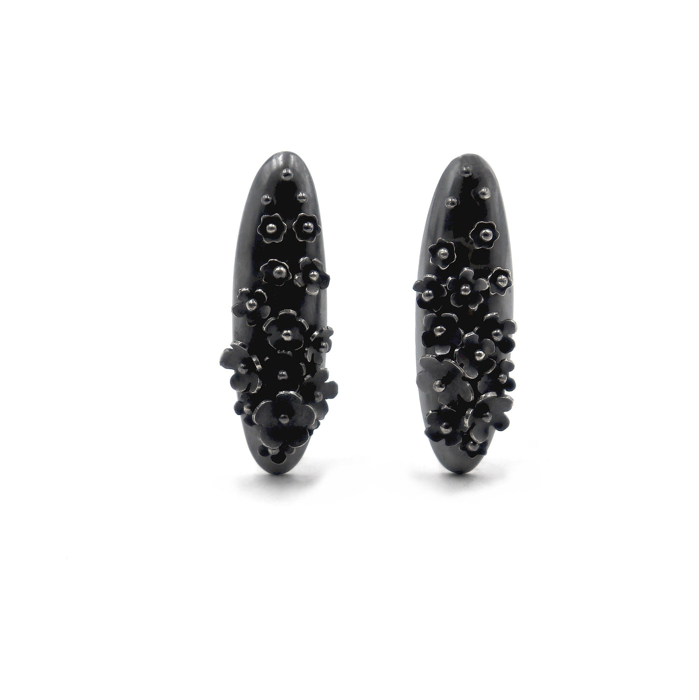 Elliptical Flower Cluster Earrings