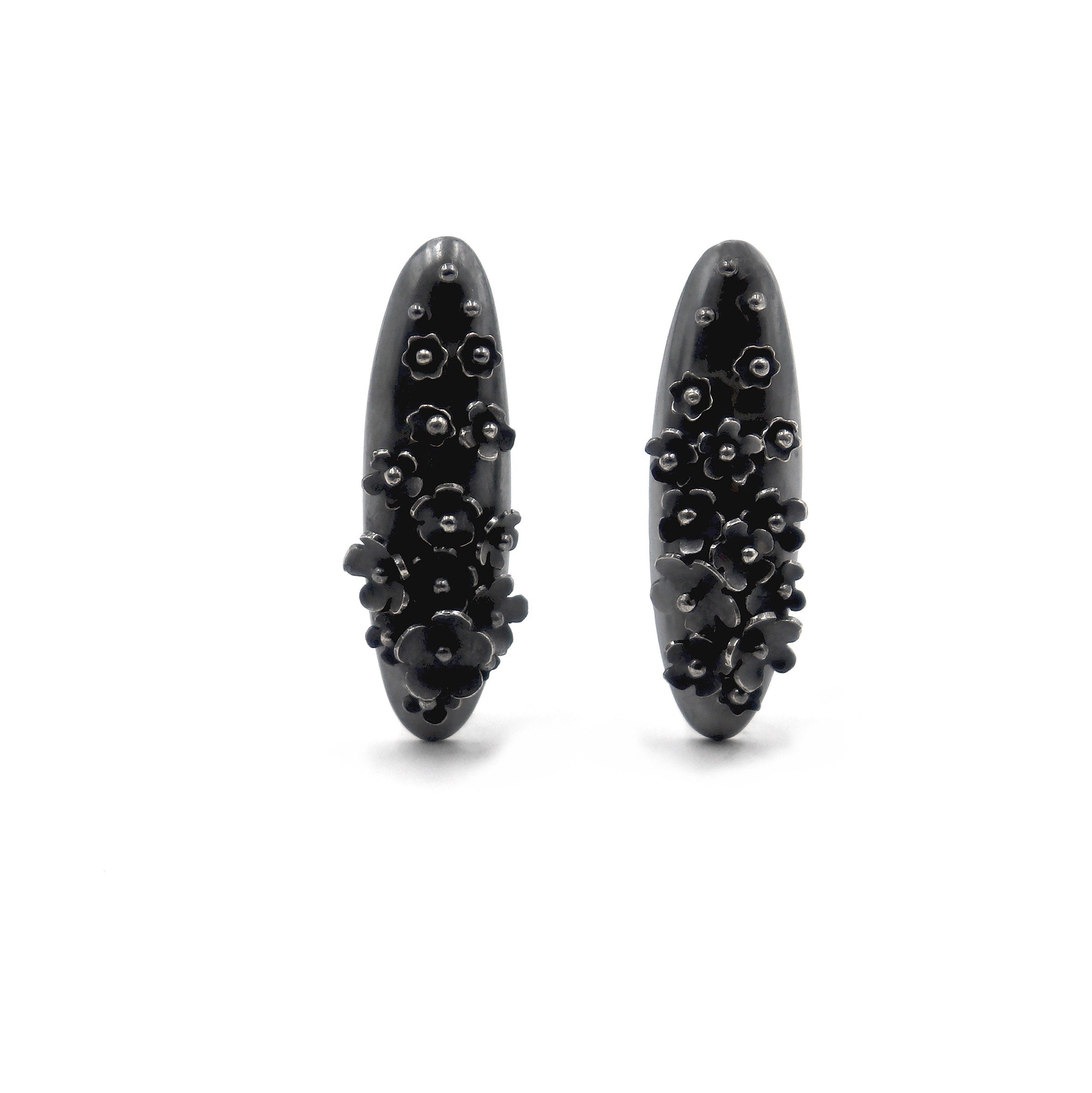 Elliptical Flower Cluster Earrings