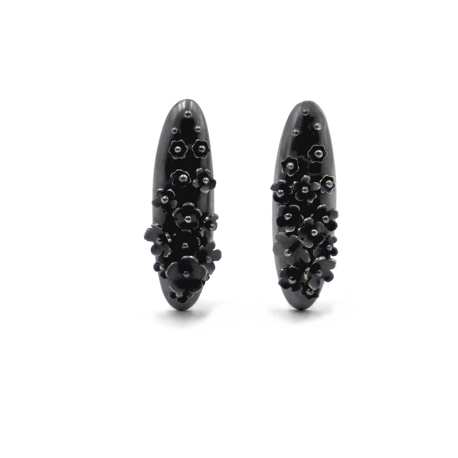 Elliptical Flower Cluster Earrings