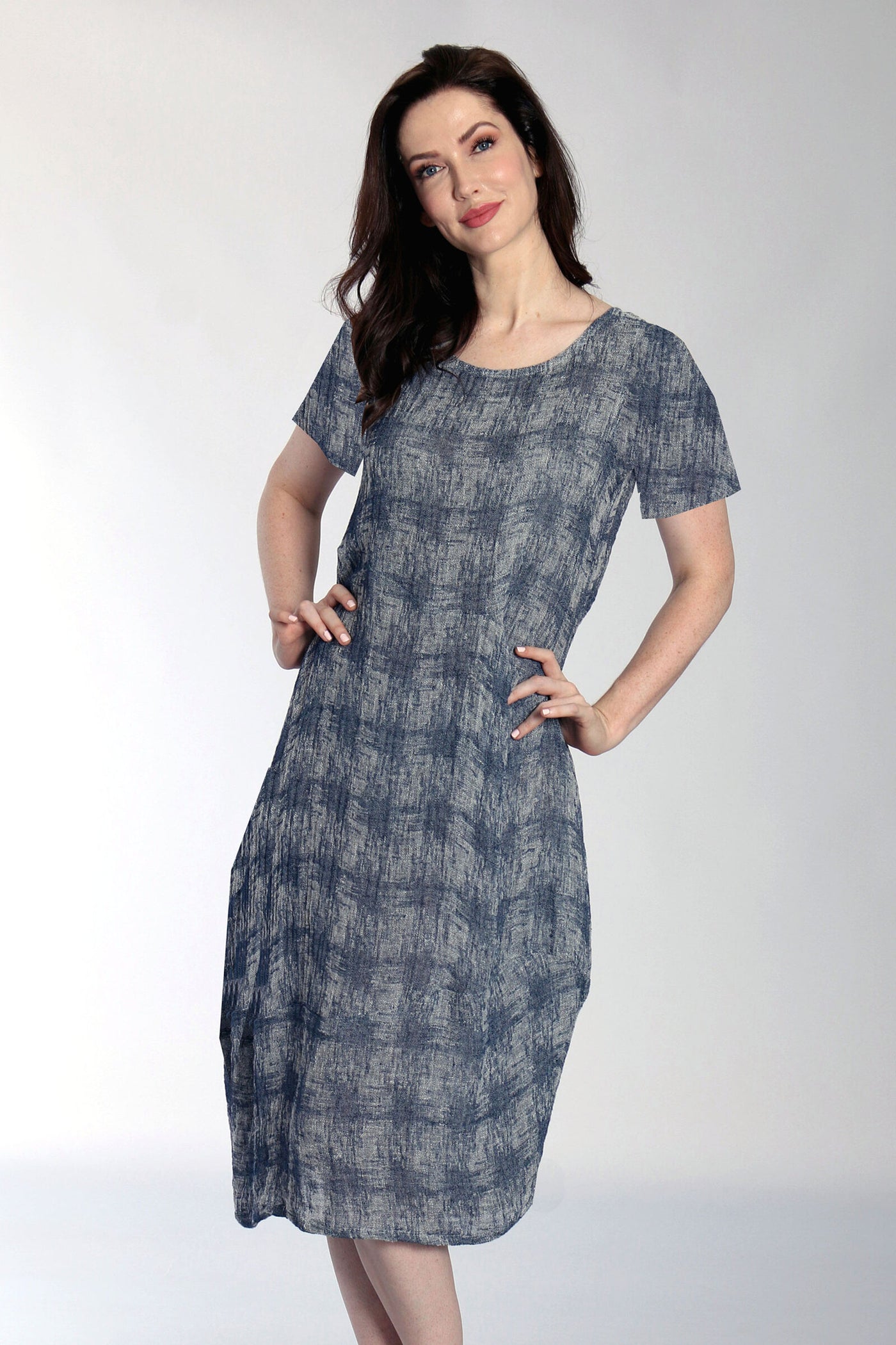 Amelia Linen Houndstooth Dress