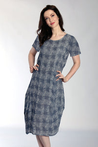 Amelia Linen Houndstooth Dress