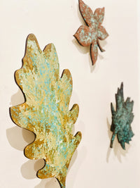Wooden Fall Leaves, Set of Three