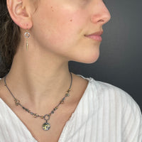 Black and Gold Keum-Bo Diamond Disk Necklace