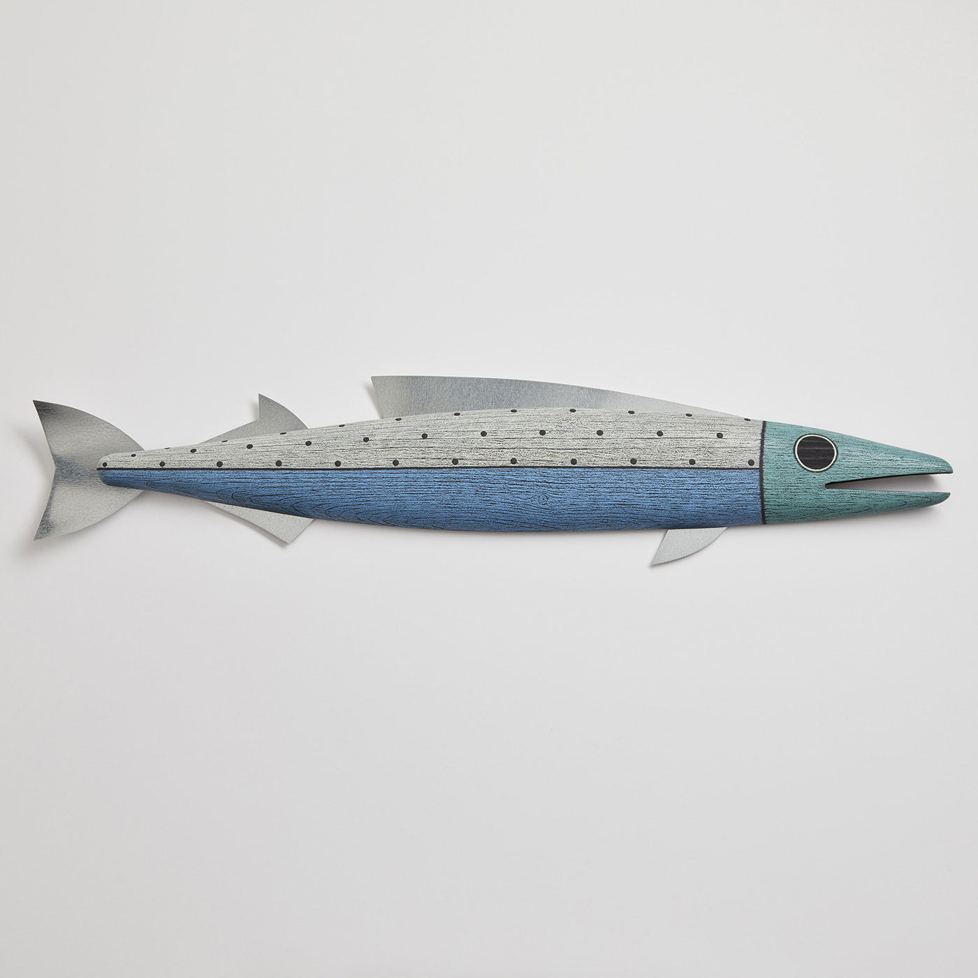 Large Fish with Fins in Gray Half Dots