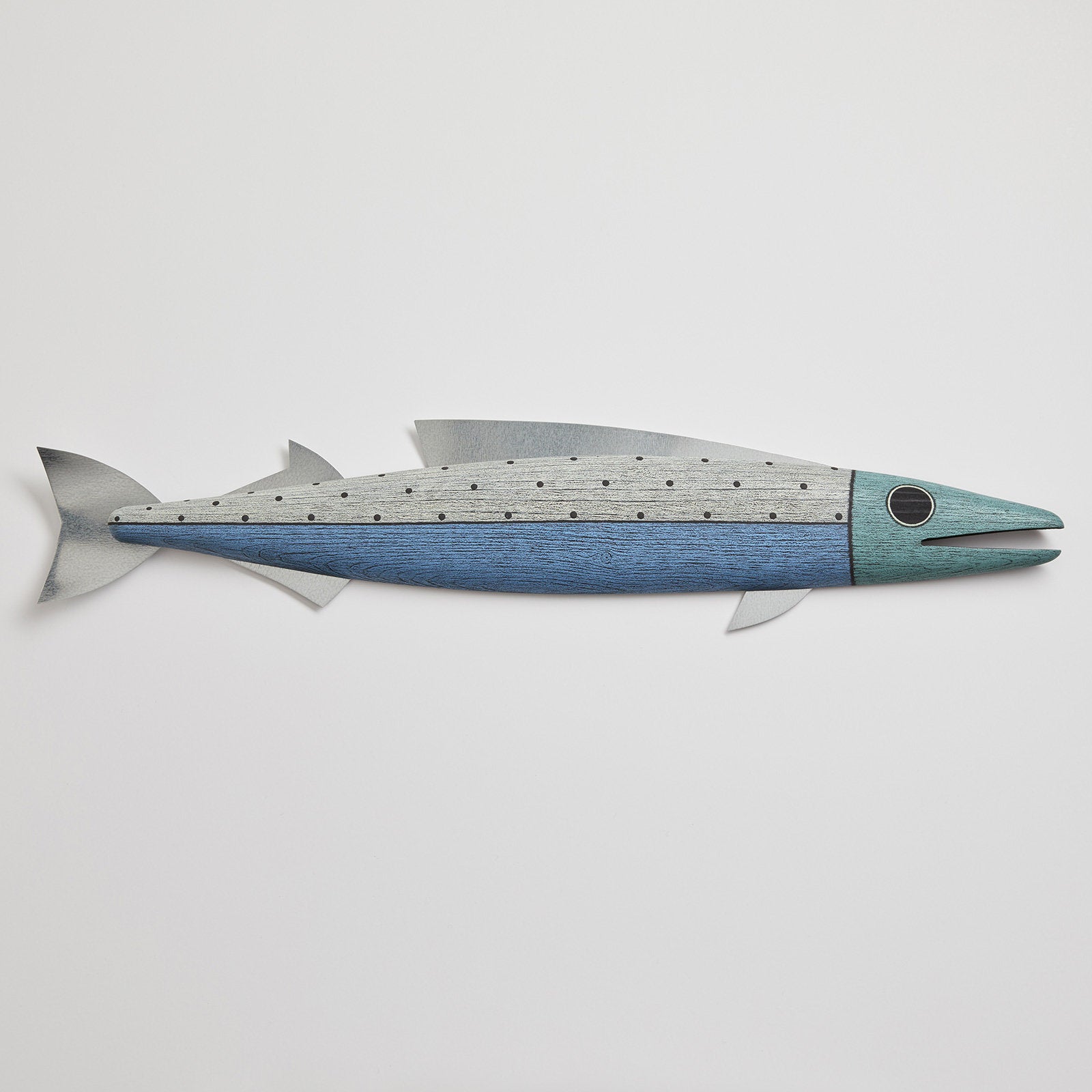 Large Fish with Fins in Gray Half Dots