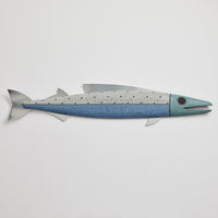 Large Fish with Fins in Gray Half Dots