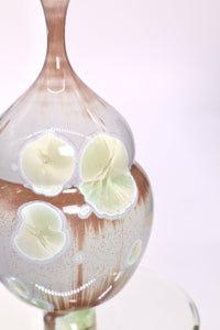Miniature Crystalline Mauve & Lime Green Bottle