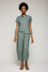 Linen Barrel Leg Pant