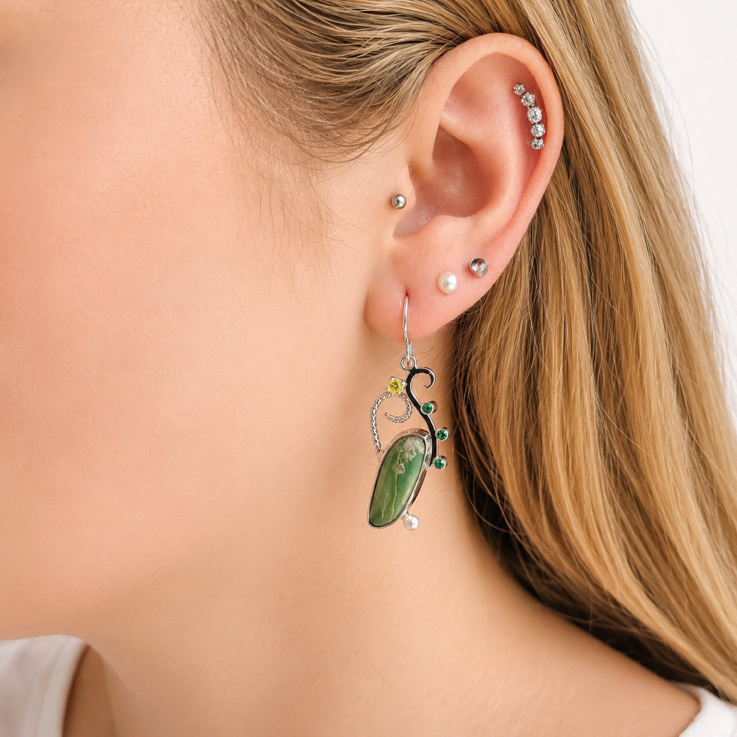 Secret Garden Variscite Earrings