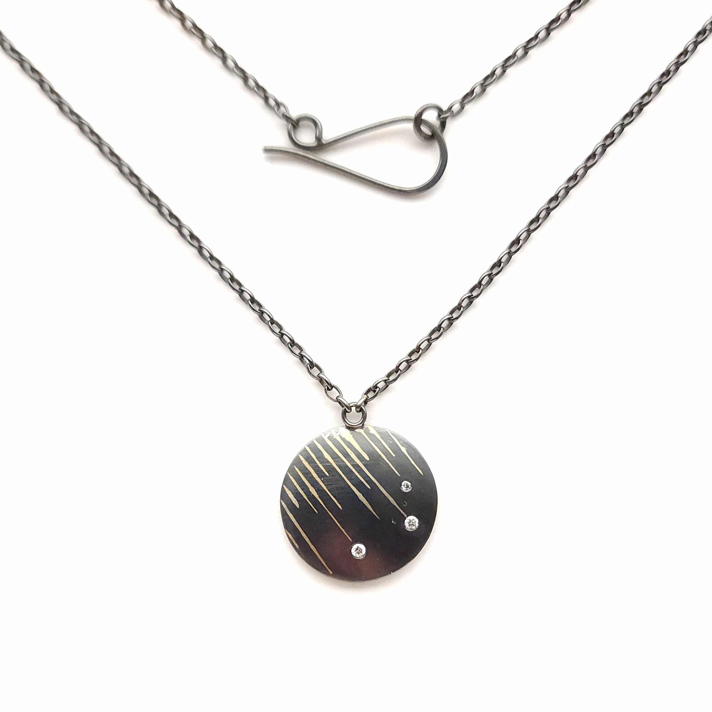 Diagonal Line Scribble Pendant