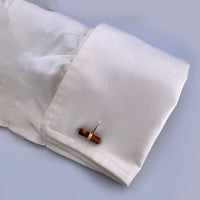 Banded Agate and Orange Sapphire Chain Cufflinks