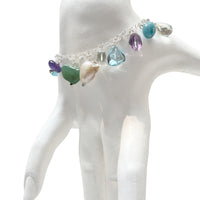 Gemstone Silver Charm Bracelet II