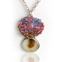 Pink Shades Opal, Gem Fringe & Agate Pendant
