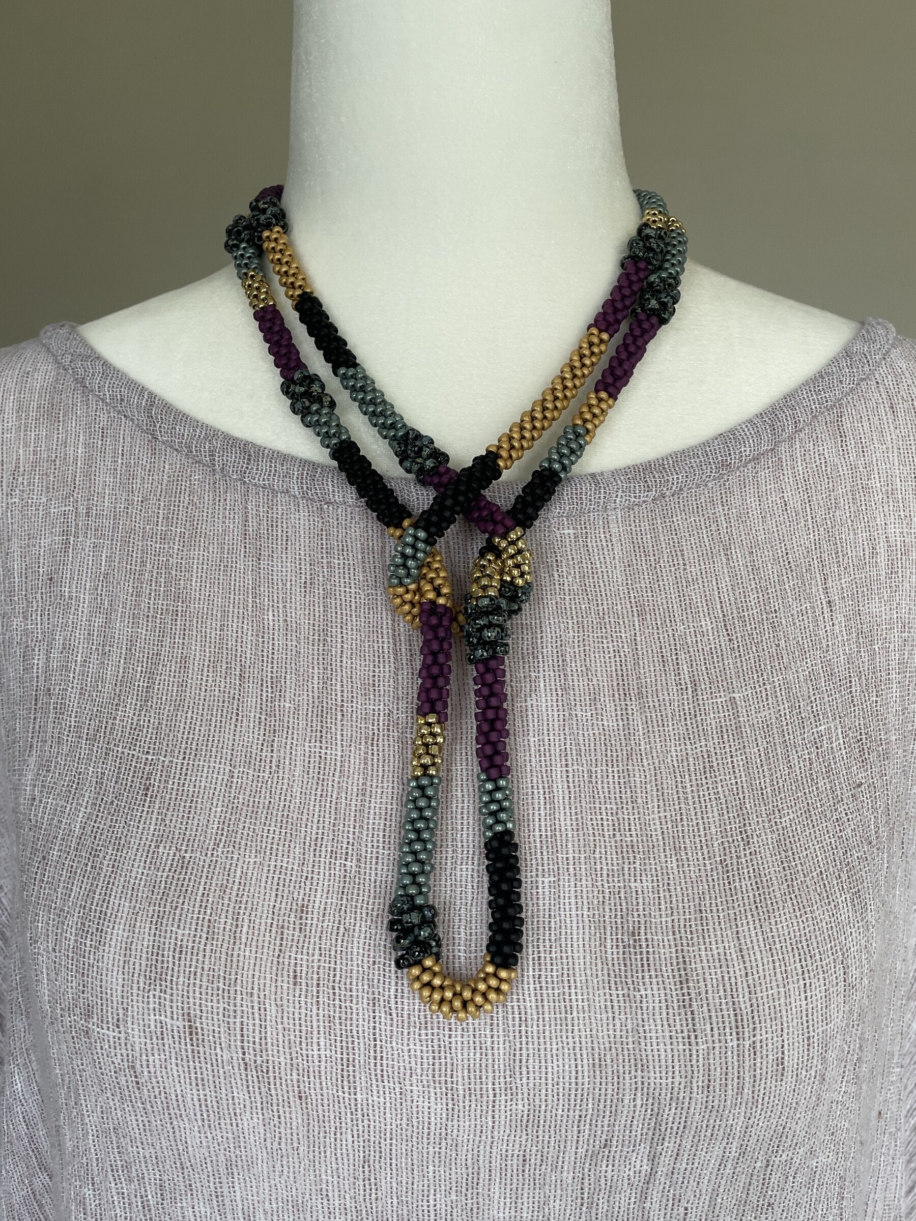 Twilight Plum Crochet Necklace