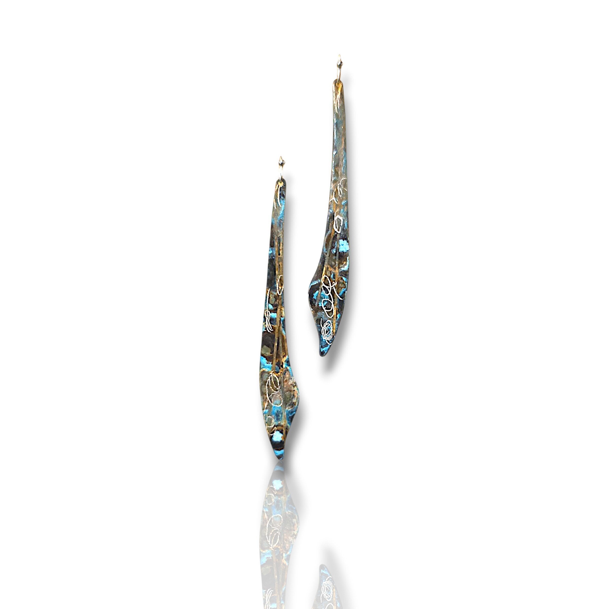Long Relic Dangle Earrings