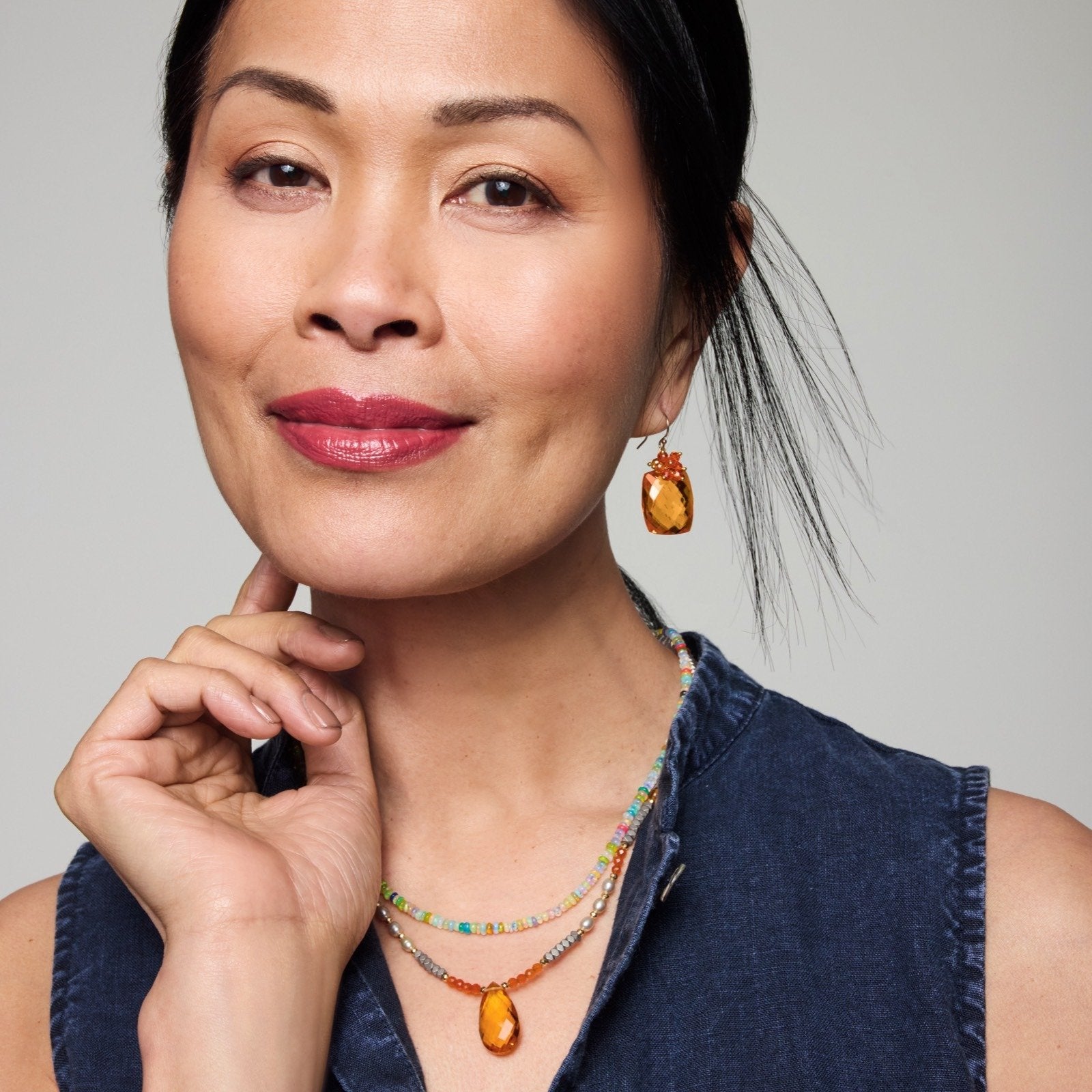 shown as a necklace